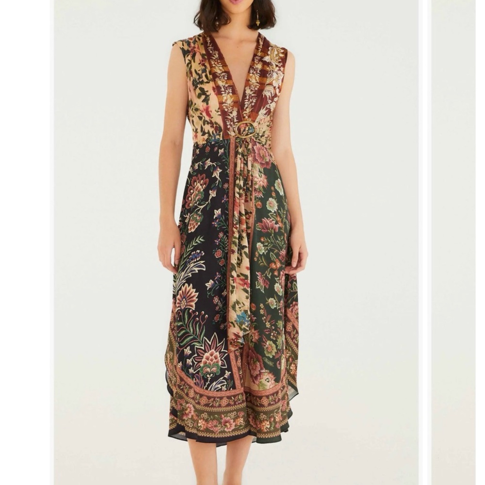 Farm Rio Winter Garden Mix Sleeveless Sundress NWOT